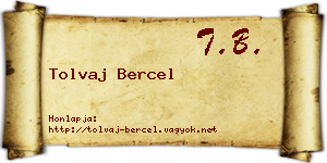 Tolvaj Bercel névjegykártya